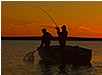 Fishermen in Northern Canada at Sunset